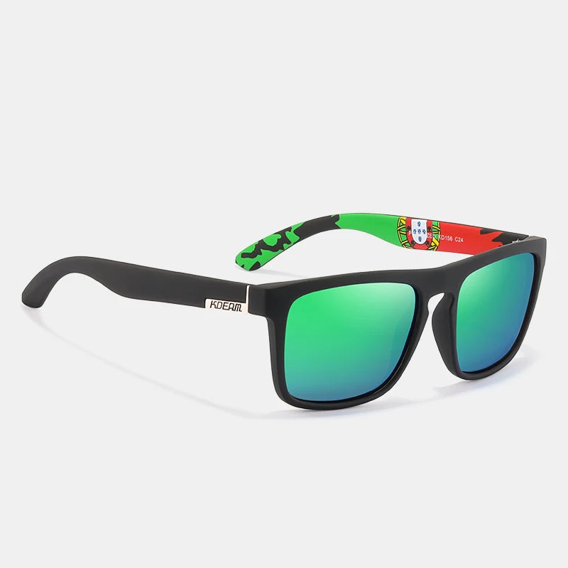 KDEAM-Lunettes de soleil polarisées pour hommes, lunettes de soleil miroir tout adaptées, design classique, boîte de marque CE, mode