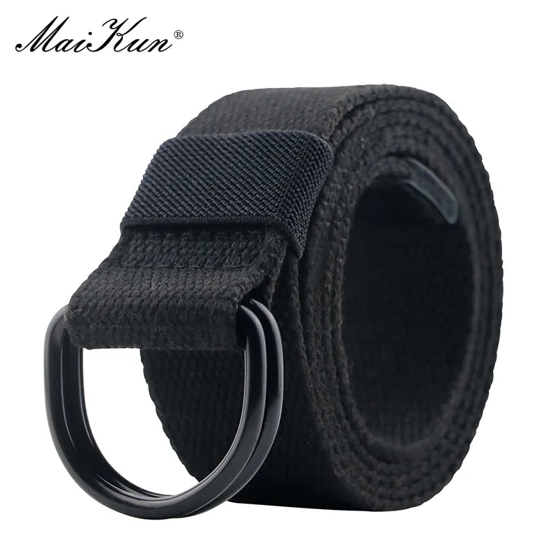 Maikun toile tactique hommes ceinture de haute qualité unisexe Double anneau en D boucle ceinture décontracté toile femme ceinture tissu pour jean
