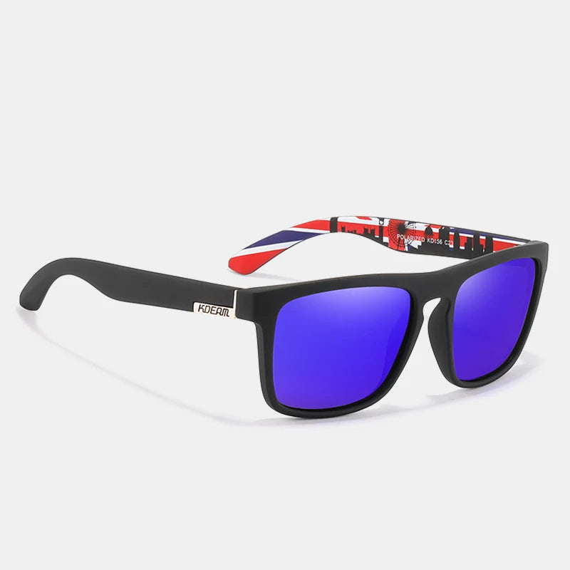 KDEAM-Lunettes de soleil polarisées pour hommes, lunettes de soleil miroir tout adaptées, design classique, boîte de marque CE, mode
