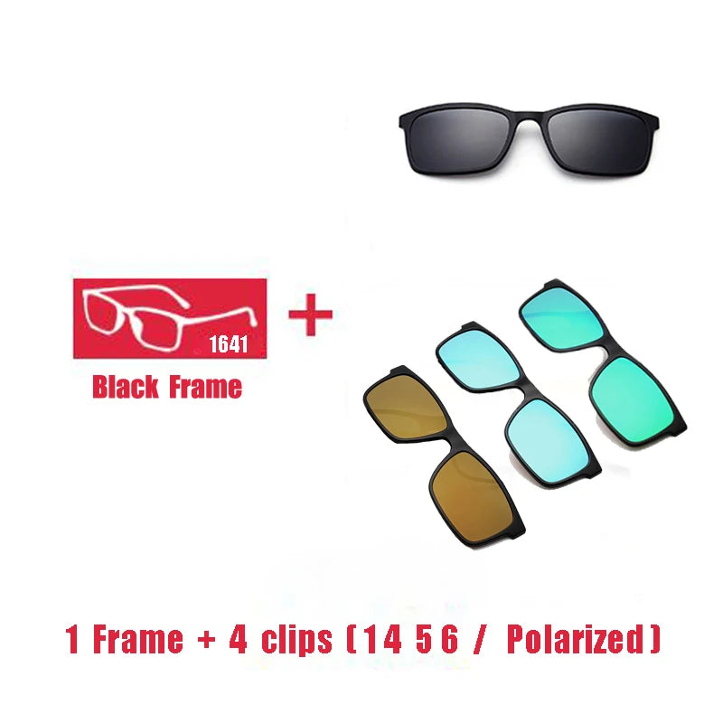 Lunettes marque designer polarisé aimant pince lunettes cadre hommes femmes myopie lunettes de Prescription optique lunettes de soleil lunettes