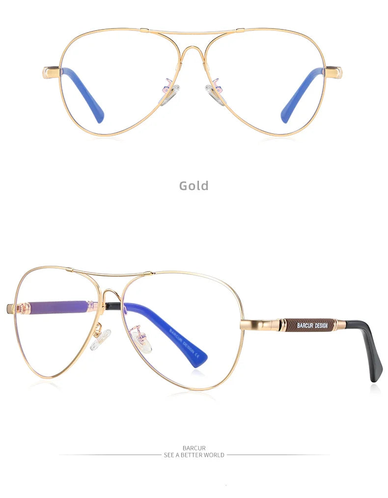 BARCUR Design titane alliage lunettes de soleil polarisées hommes lunettes de soleil femmes pilote dégradé lunettes miroir nuances