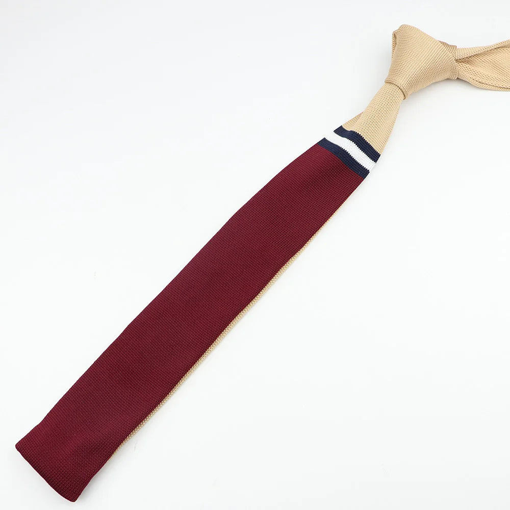 Mode hommes cravate colorée tricot cravates tricotées cravate couleur unie étroit mince maigre tissé plaine Cravate cravates étroites