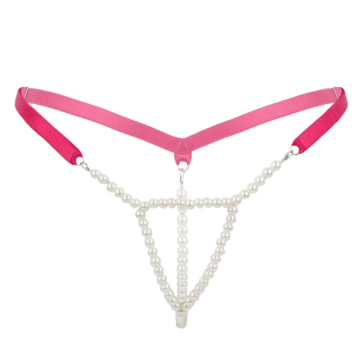 Women Erotic Mini Lingerie Low Rise T-Back Open Butt Stretchy Pearl G-String Thong Briefs Underwear