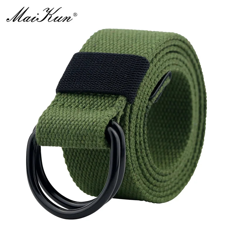 Maikun toile tactique hommes ceinture de haute qualité unisexe Double anneau en D boucle ceinture décontracté toile femme ceinture tissu pour jean