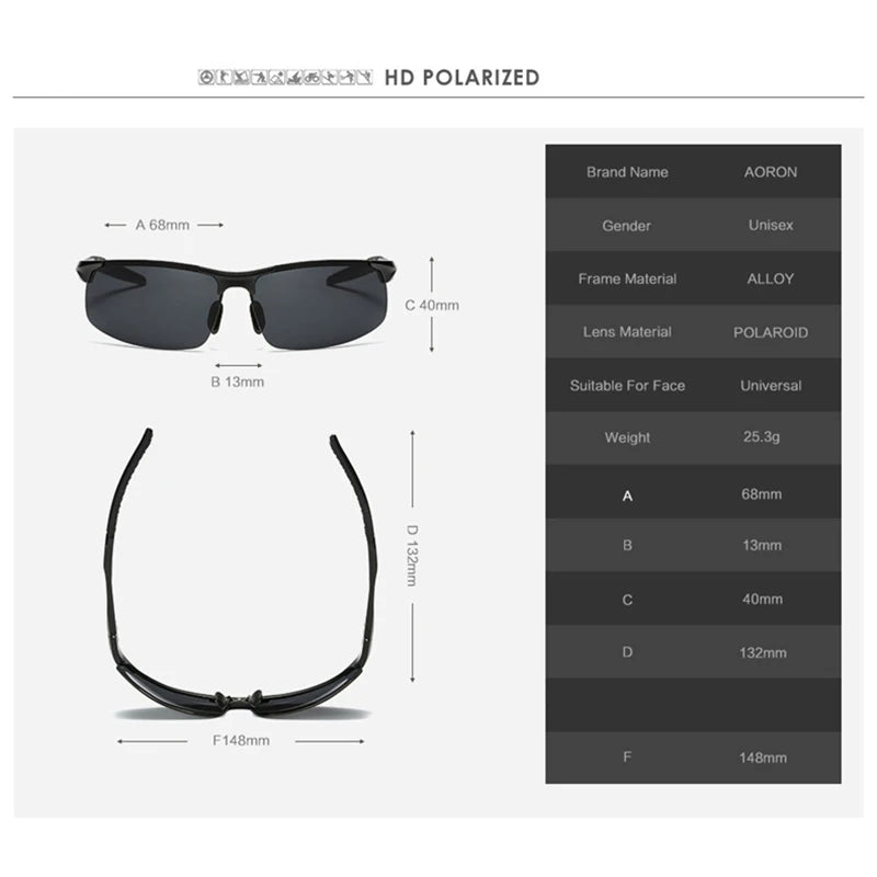 AORON – lunettes de soleil polarisées pour hommes, monture en aluminium et magnésium, lunettes de Sport rétro pour conducteur, lunettes de soleil UV400 Anti-éblouissement