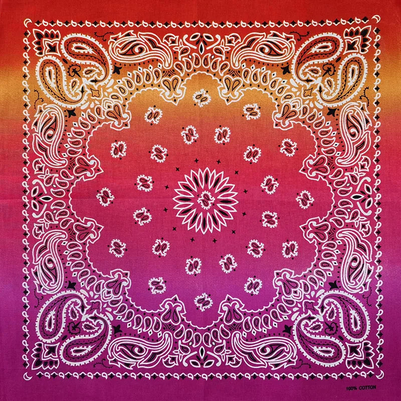 Nouvelle mode Hip Hop 100% coton Bandana carré écharpe 55 cm * 55 cm noir rouge Paisley bandeau imprimé pour femmes/hommes/garçons/filles