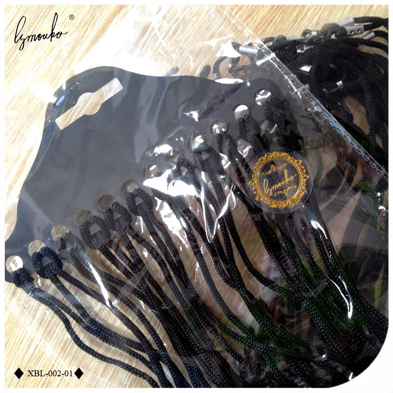 Lymouko 12 pièces/lot noir Nylon lunettes chaîne porte-cordon lunettes de soleil pour lunettes Tavel lanière cou corde sangle