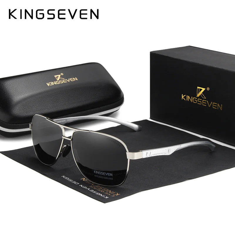 KINGSEVEN-Lunettes de soleil polarisées en aluminium pour homme et femme, verres de marque, protection des yeux, UV400, 2024