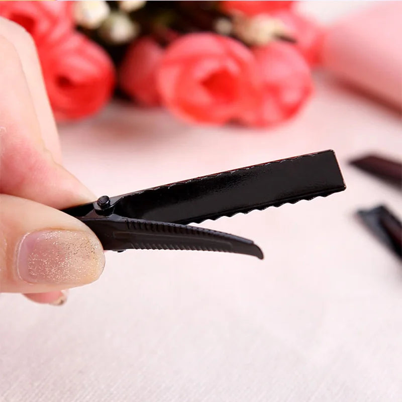 Pinces à cheveux noires couleur argent 3.2-5.5cm, 30 pièces/lot, Barrettes plates, épingles à cheveux en fer, accessoires pour cheveux DIY pour femmes et filles