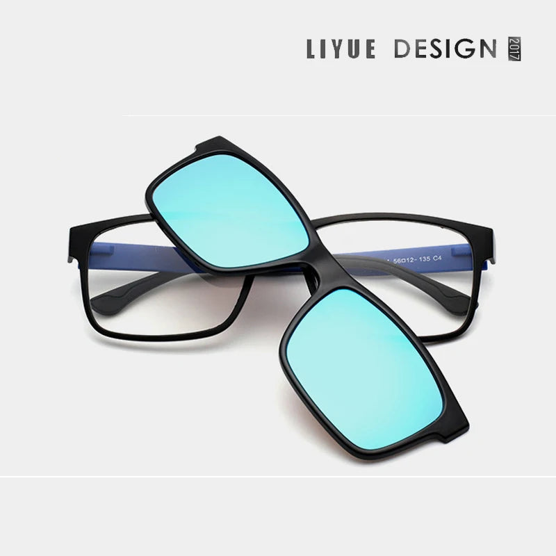 Lunettes marque designer polarisé aimant pince lunettes cadre hommes femmes myopie lunettes de Prescription optique lunettes de soleil lunettes