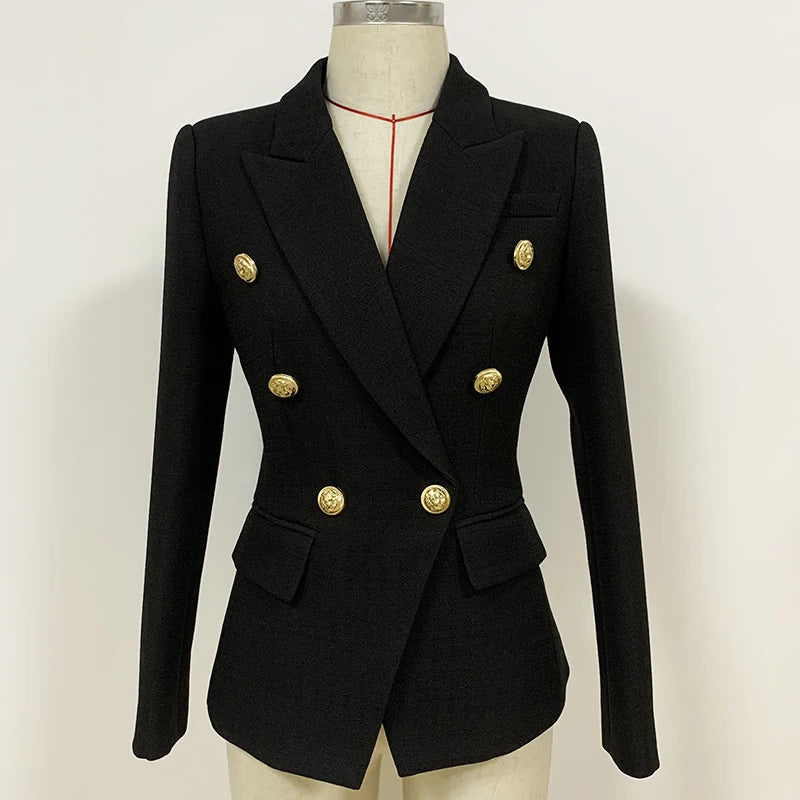 Veste Blazer de styliste Baroque pour femmes, haute qualité, boutons Lion argentés, Double boutonnage, vêtements d'extérieur, nouvelle mode 2022