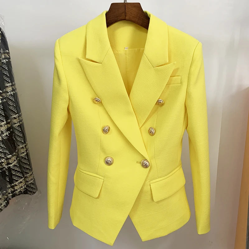 Veste Blazer de styliste Baroque pour femmes, haute qualité, boutons Lion argentés, Double boutonnage, vêtements d'extérieur, nouvelle mode 2022
