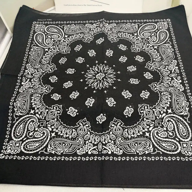 Nouvelle mode Hip Hop 100% coton Bandana carré écharpe 55 cm * 55 cm noir rouge Paisley bandeau imprimé pour femmes/hommes/garçons/filles