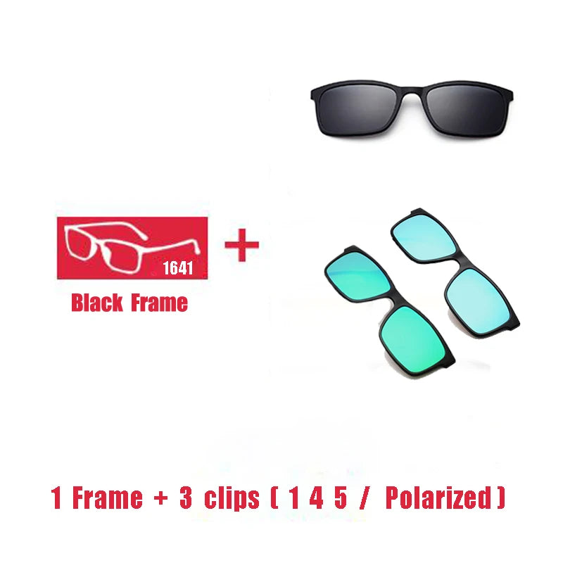 Lunettes marque designer polarisé aimant pince lunettes cadre hommes femmes myopie lunettes de Prescription optique lunettes de soleil lunettes
