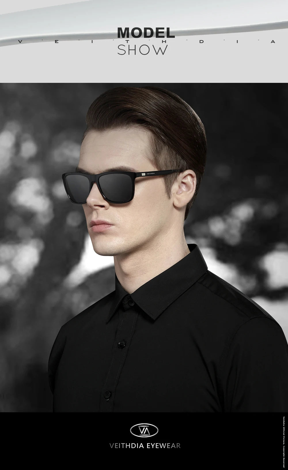 VEITHDIA marque lunettes de soleil unisexe rétro aluminium + TR90 lunettes de soleil polarisées lentille Vintage lunettes de soleil pour hommes/femmes 6108