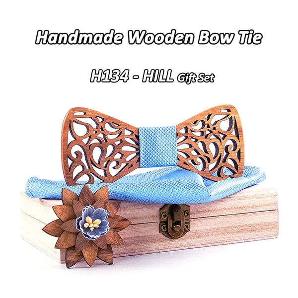 Mahoosive nouveaux nœuds papillon en bois à fleurs pour hommes noeud papillon creux papillons costume de mariage noeud papillon en bois chemise krawatte nœuds papillon cravate mince