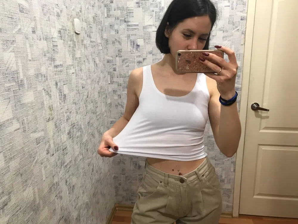 Débardeur court en 2024 coton pour femme, bustier tubulaire, couleur bonbon, mode, sexy, décontracté, gla2XL, 100%