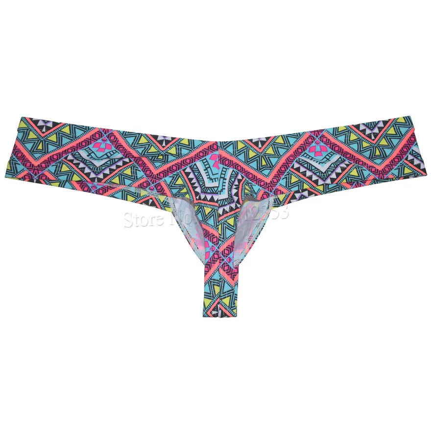 Mens Sexy Mini Thong Boxer Printed Underwear Cheeky Boxer Briefs 1/3 Coverage Brazilain Bikini