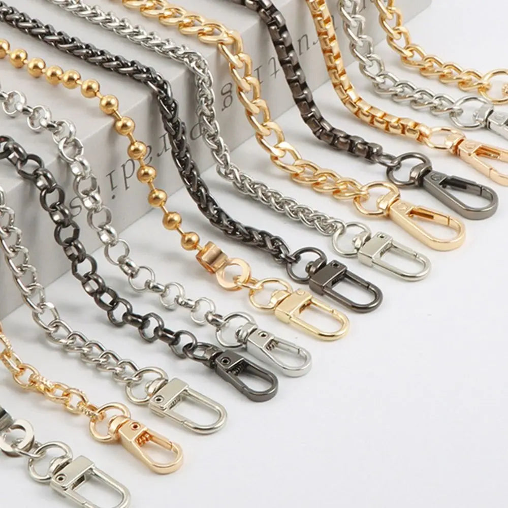120cm Metal Bag Chain Replacement Shoulder Bag Strap Handbag Handle Chain Purse Chain Belt Metal Chain DIY Bag Accessories Gold