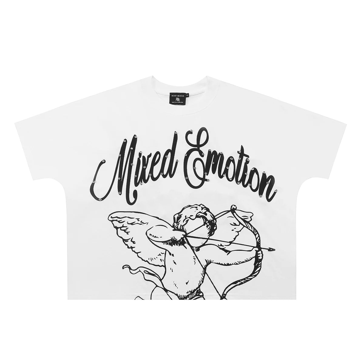 Summer Letter Rhinestone Short Sleeve Tshirts for Men White Streetwear Cotton Loose Crew Neck Top Tees Oversized Unisex Tshirt