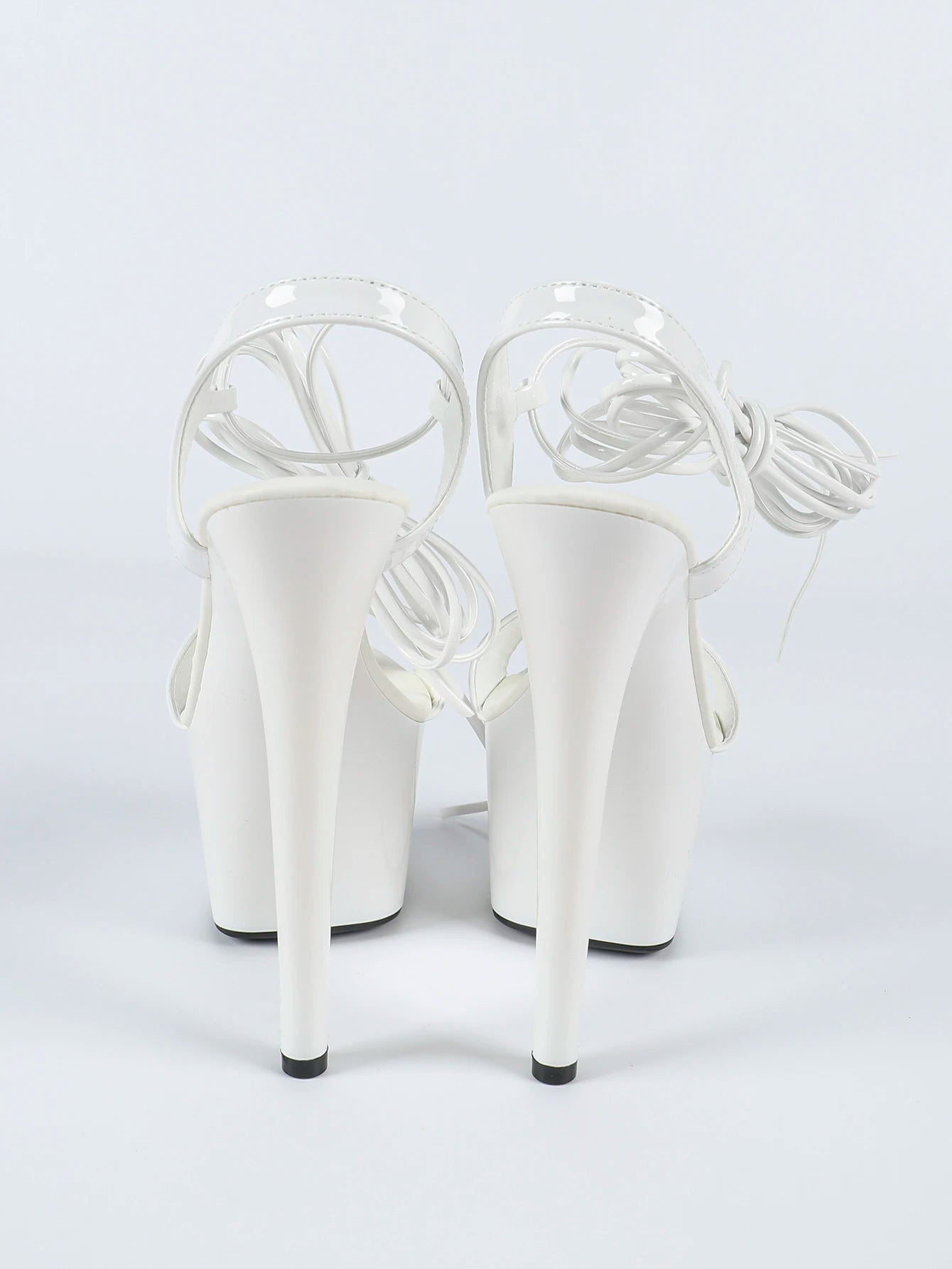 17CM Stiletto White Sandals For Women Thick Platform Sexy Lace-up Model T Show High Heels 2025 Summer Fashion Pole Dance Shoes