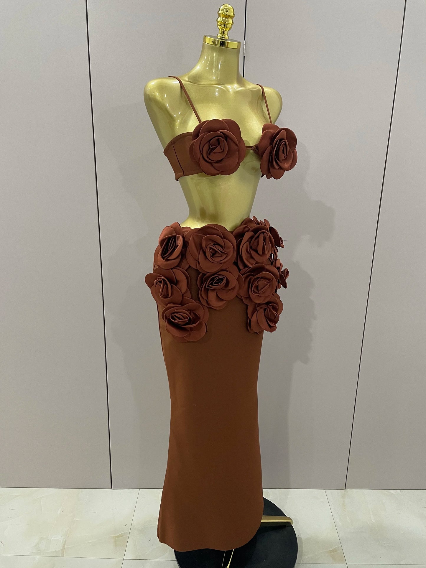 Sexy Camisole Floral Bandage Long Skirts 2-Piece Set 2025 Women Celebrity Elegant Party Cocktail Prom Gown Nightclub Outfit
