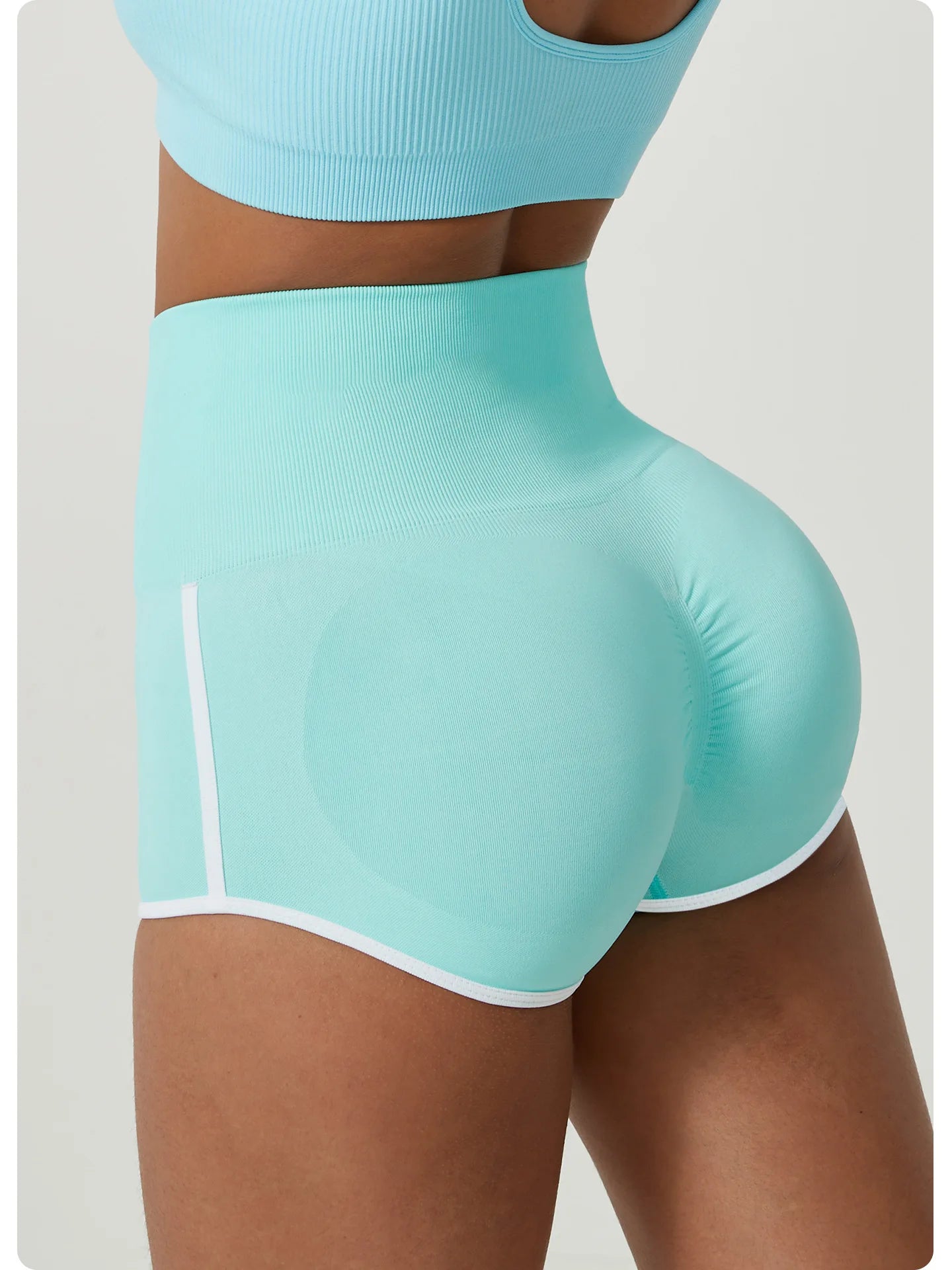 Women Gym Shorts White Edge Athletic Butt Lifting Workout Biker High Waist Yoga Pants Leggins Sports Fitness Three-Pantsy Tights