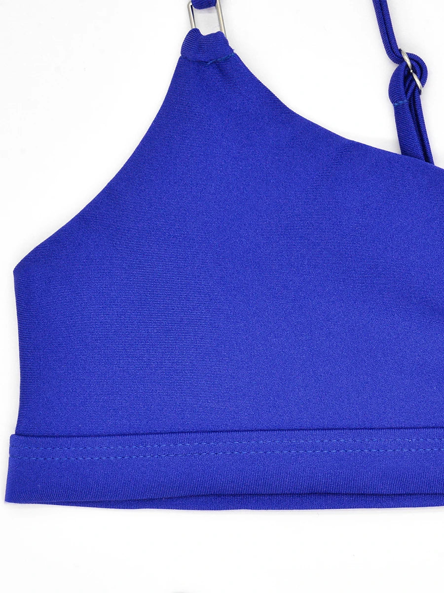 Hollow Out Bikini 2025 Solid Ring Link Swimsuit Women Padded Swimwear Female Bathers Bathing Swimming Swim Suit Beachwear