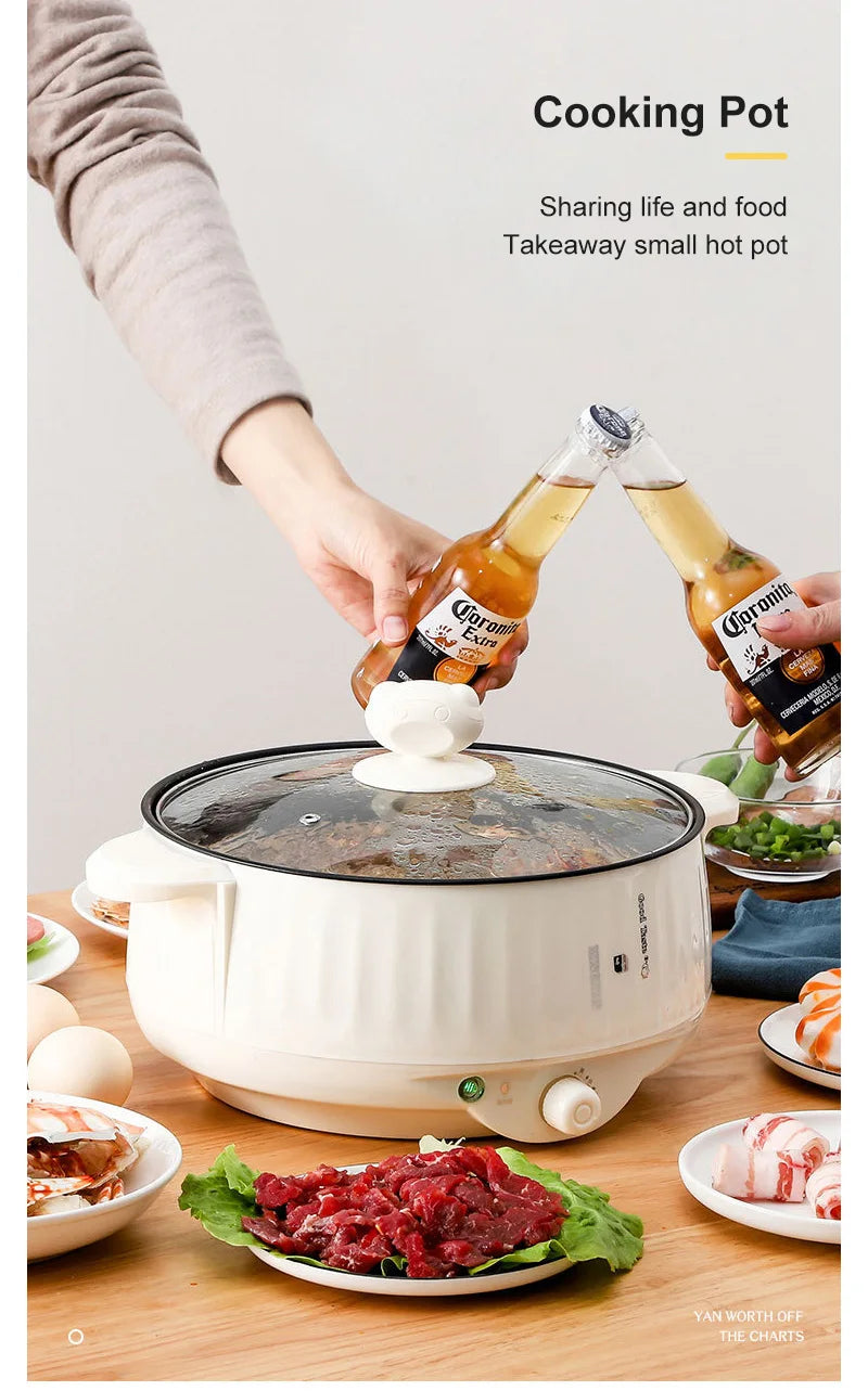 Electric MultiCooker Multifunctional Rice Cooker Frying Pan Non-stick Cookware Multi Soup Hotpot for Kitchen 1.7L/2.7L/3.2L