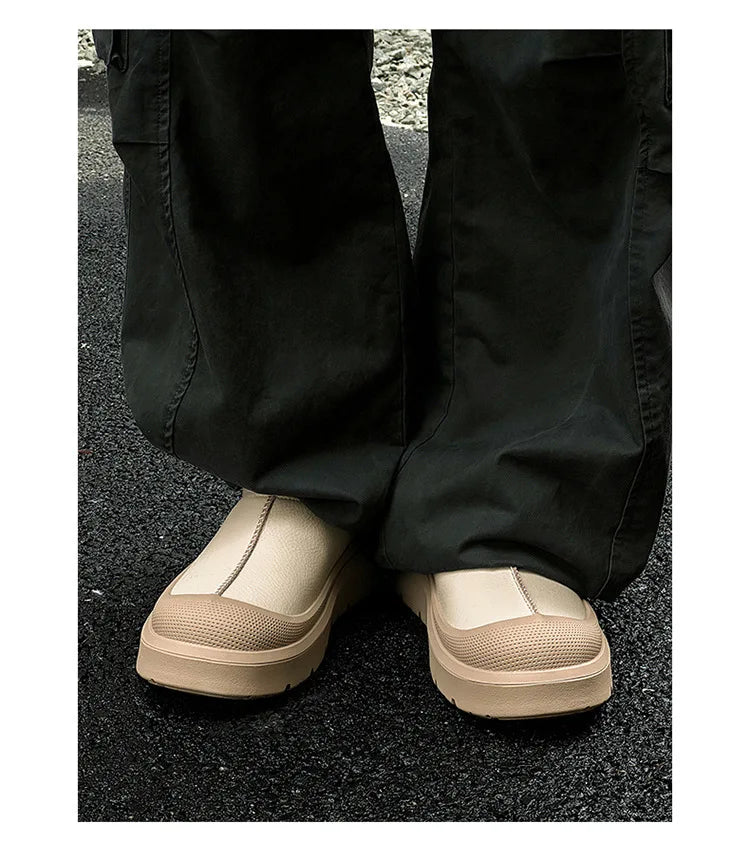 2024 Winter Same Matte Fur Integrated Velvet Thick-soled Men's and Women's Couple Contrasting Cotton Snow Boots