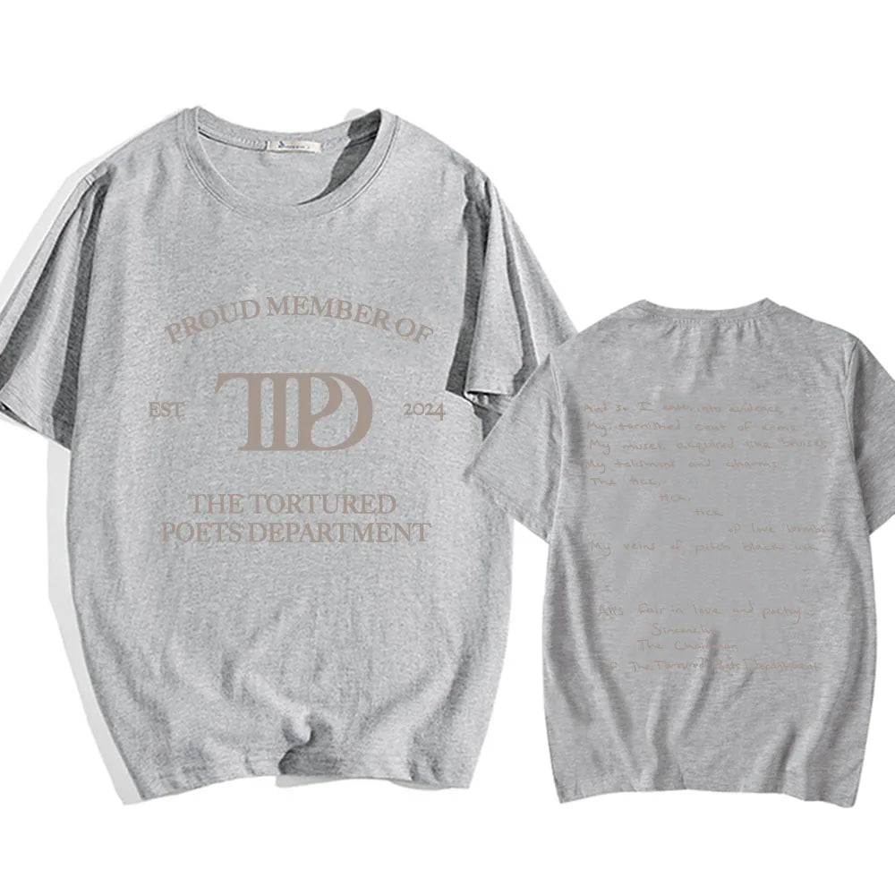 Album The Tortured Poets Department TTPD T-shirts Short Sleeve Cotton Comfortable Tee-shirt Casual Summer Men Women Tshirts Tees