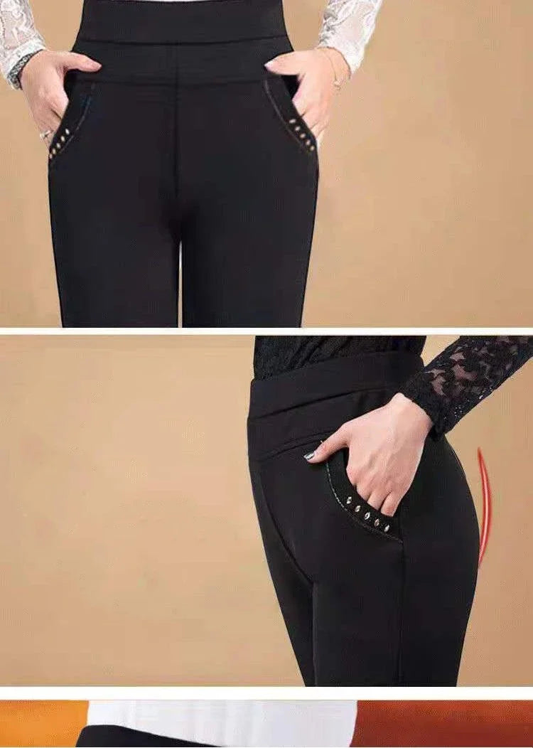 Women's Thin Casual Pants Stretch Women's Pants High Waist Straight-leg Women's Pants