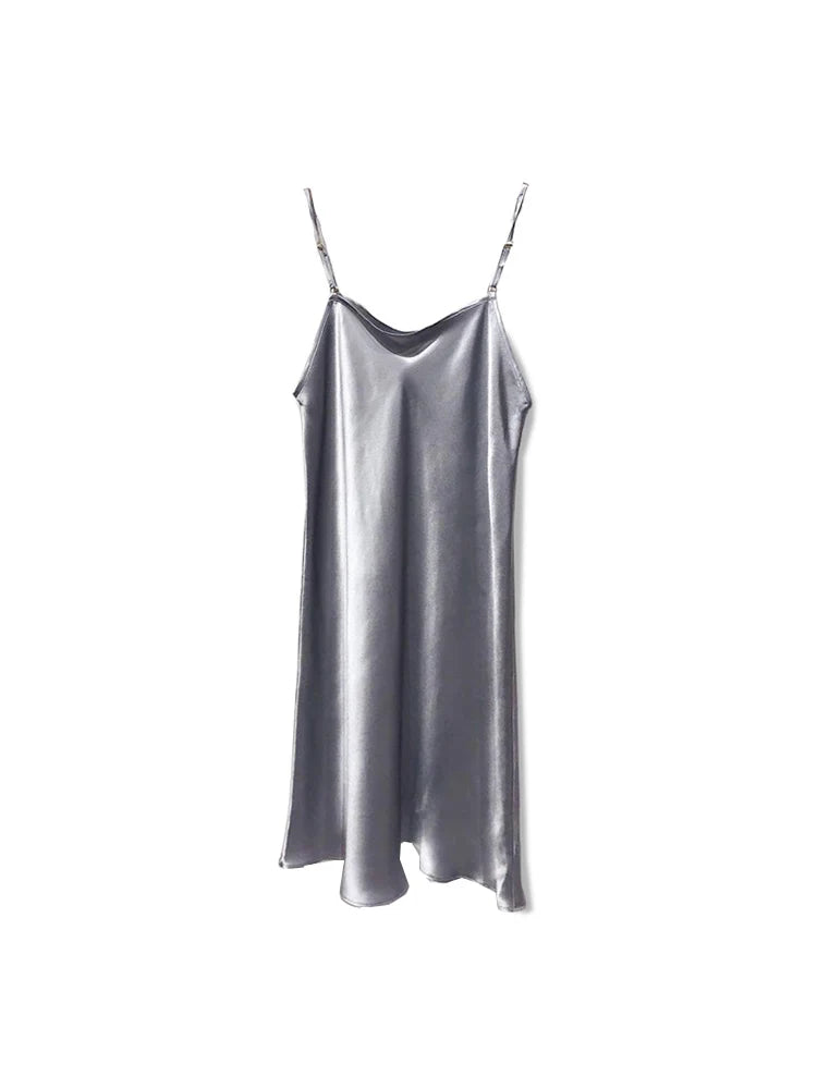SuyaDream femme Mini robe 19mm 100% vraie soie sans manches solide Spaghetti sangle robes de nuit 2025 élégant Chic vêtements