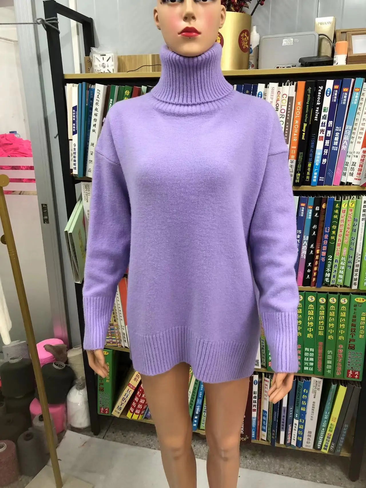 Oversized Women Cashmere Turtleneck Sweater Basics Knitted Jumpers Top Autumn Winter Warm Female Pullvers Sweater