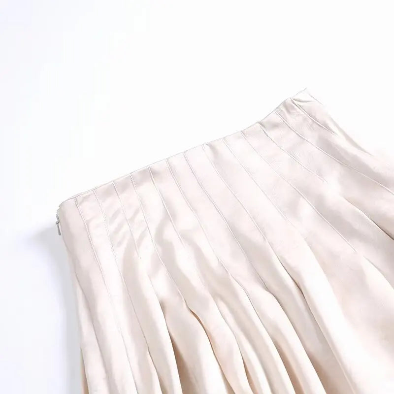 UNIZERA women's skirt is fashionable casual slimming solid color pleated temperament and a new spring style skirt