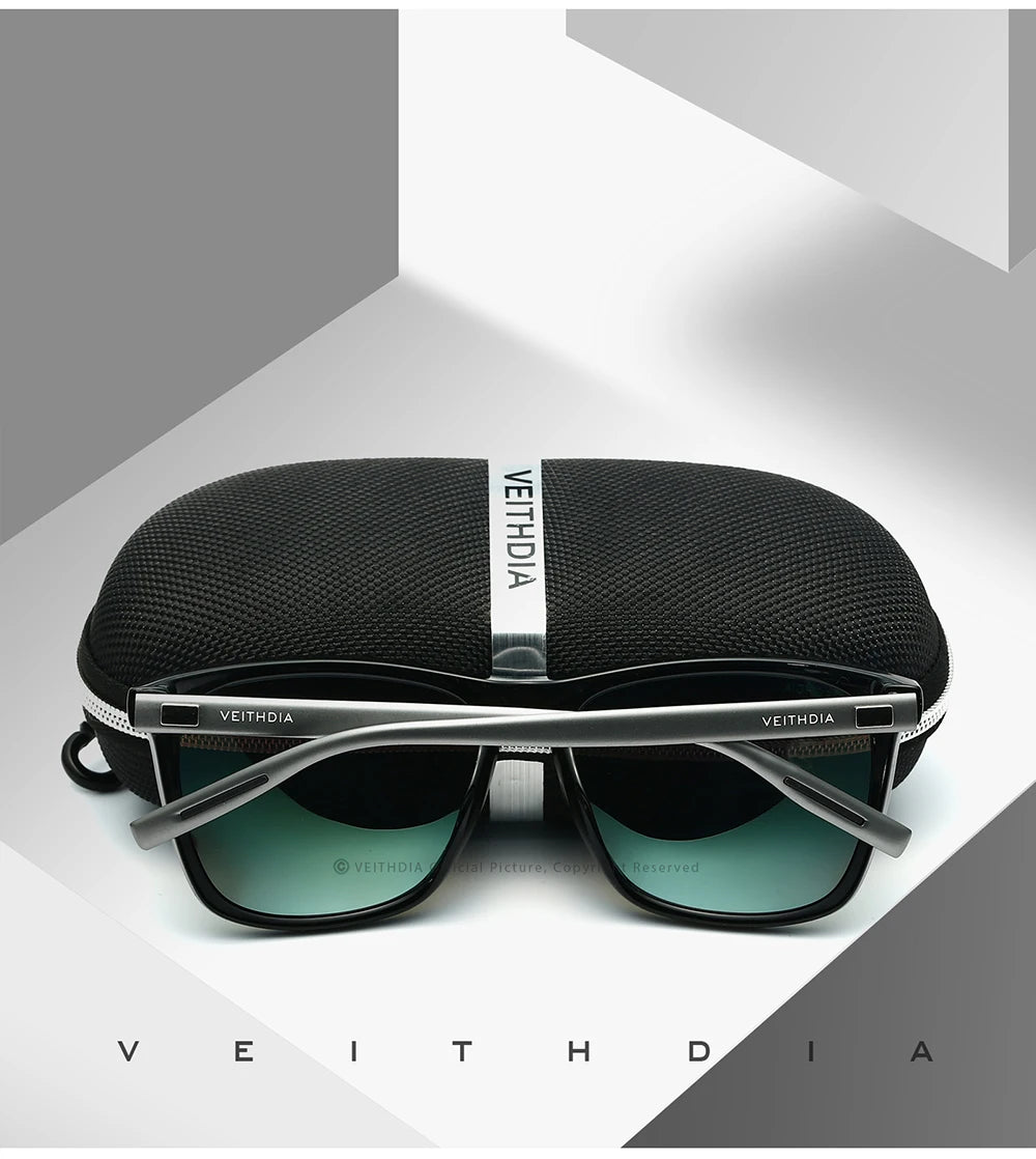 VEITHDIA marque lunettes de soleil unisexe rétro aluminium + TR90 lunettes de soleil polarisées lentille Vintage lunettes de soleil pour hommes/femmes 6108
