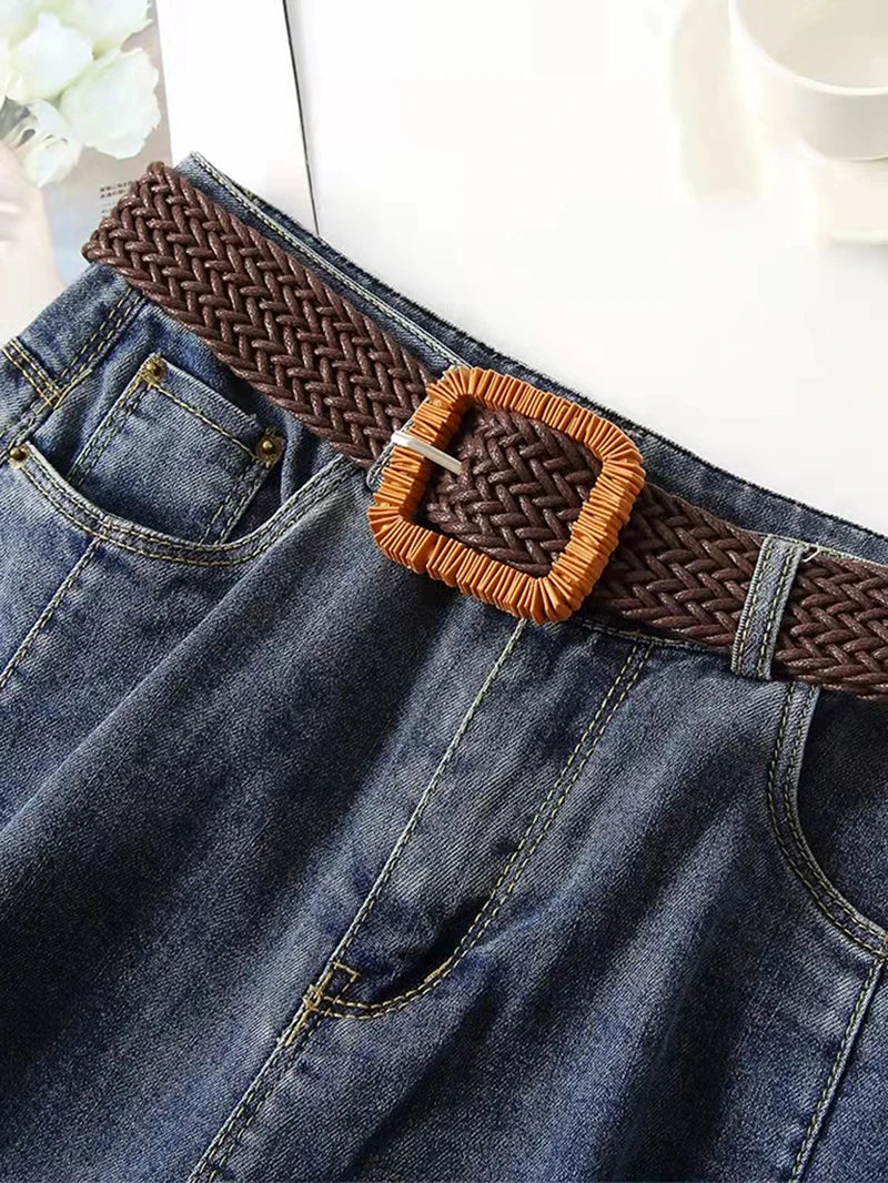 Women's Denim Shorts Spring /Summer Loose Versatile Capris Jeans Harajuku Wide Leg Pants Large Size Korean Casual Pants