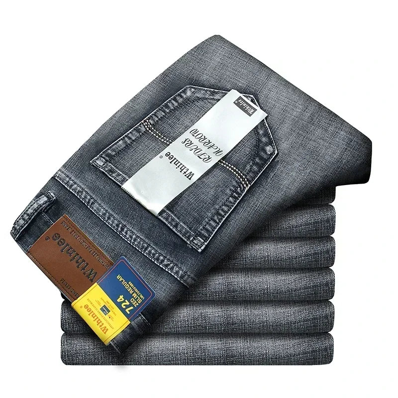 2024 Thin or Thick Material Slim Fit Men's Luxury Classic Style Men Jeans Business Stretch Denim Male Trousers Clothing