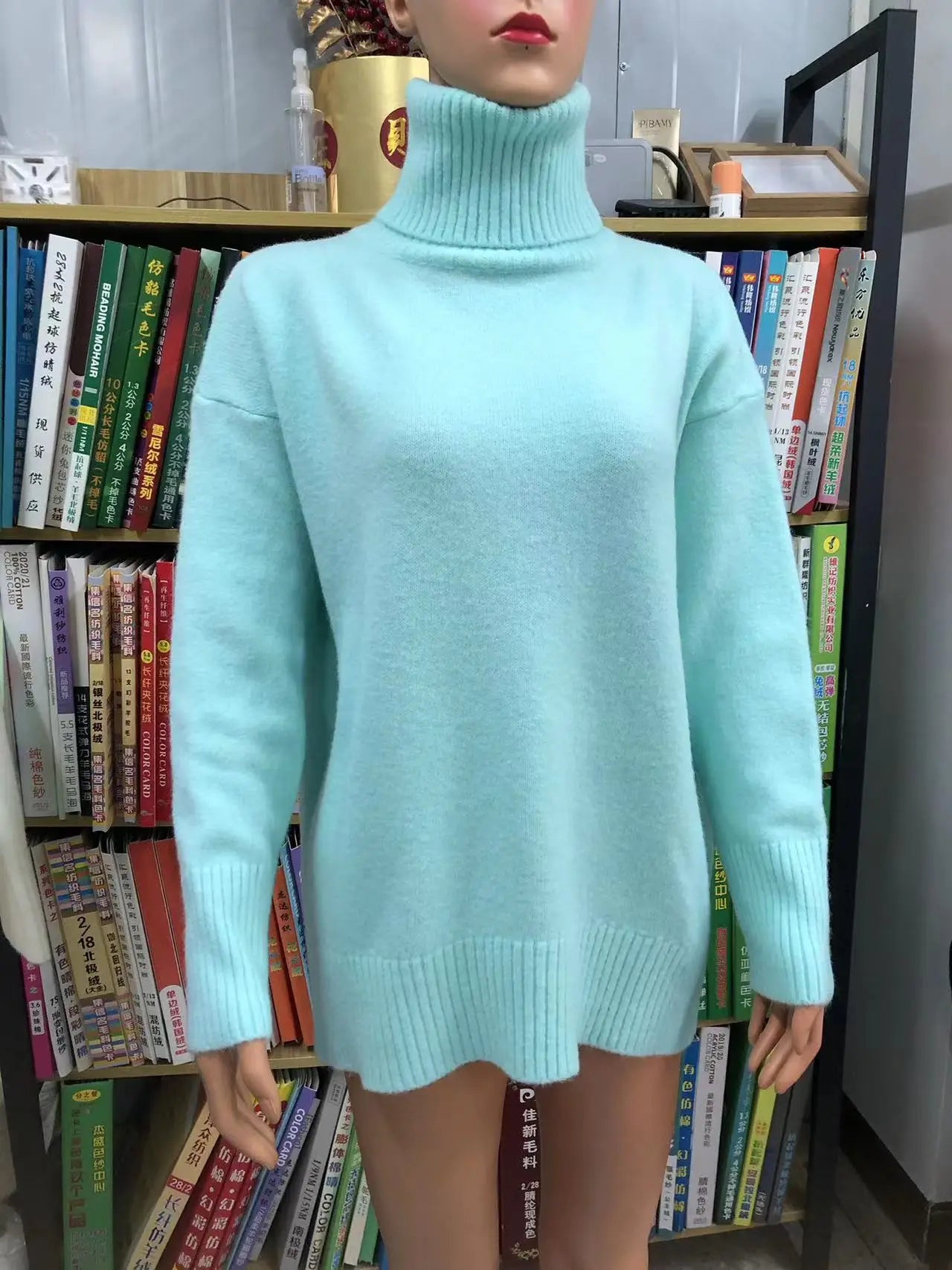 Oversized Women Cashmere Turtleneck Sweater Basics Knitted Jumpers Top Autumn Winter Warm Female Pullvers Sweater
