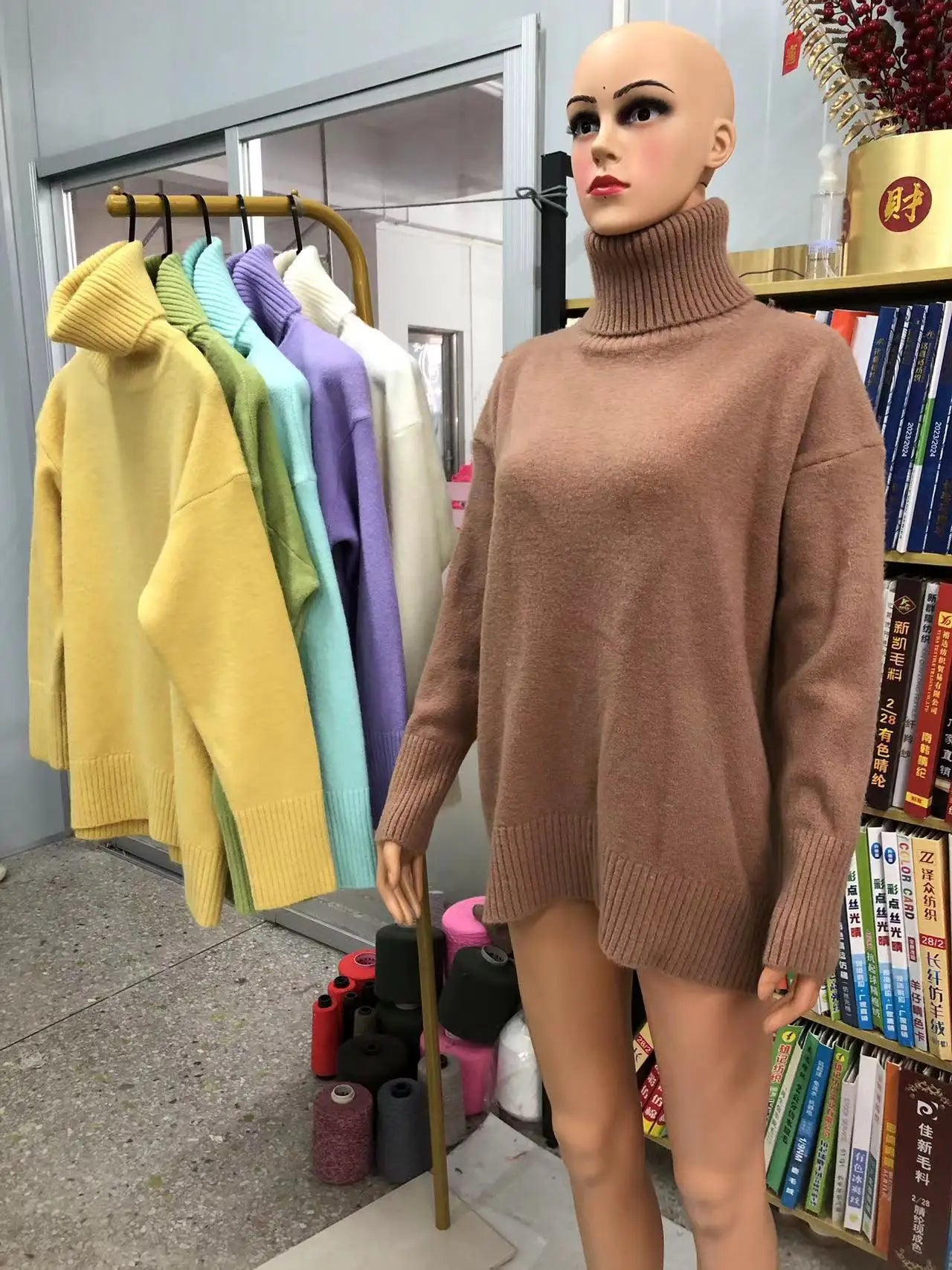 Oversized Women Cashmere Turtleneck Sweater Basics Knitted Jumpers Top Autumn Winter Warm Female Pullvers Sweater