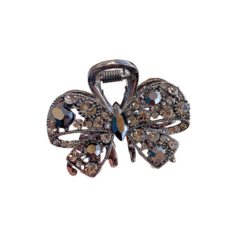 Exquisite Hollow Bow Hairpin New Rhinestone Small Grabber Girl Cute Bangs Clip Side Clip Sweet Hair Slide