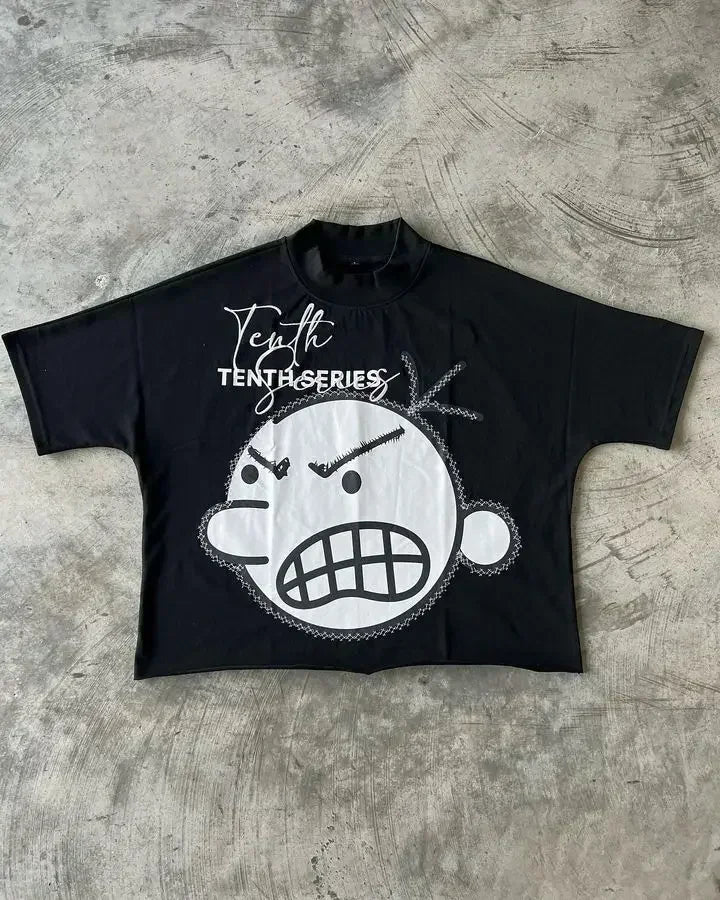 Streetwear T Shirt Y2K Hip Hop Punk Rock Graphic Print Oversized TShirt Mens Womens Round Neck Cotton Short Sleeve Tops Clothes