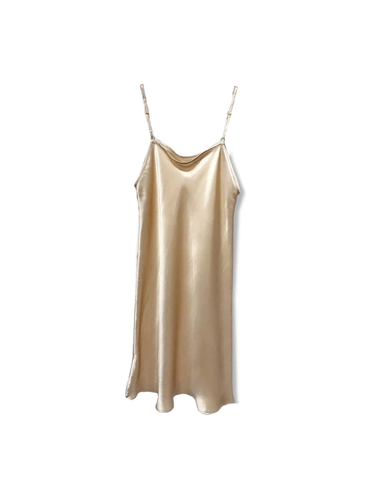 SuyaDream femme Mini robe 19mm 100% vraie soie sans manches solide Spaghetti sangle robes de nuit 2025 élégant Chic vêtements
