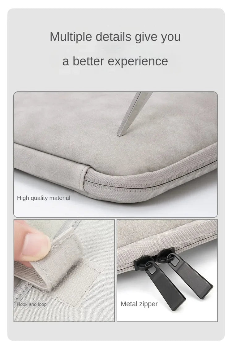 Fully Opening and Closing PU Sheepskin Leather Laptop Bag Suitable for 13-16 Inches Feel Splashproof and Shockresistant