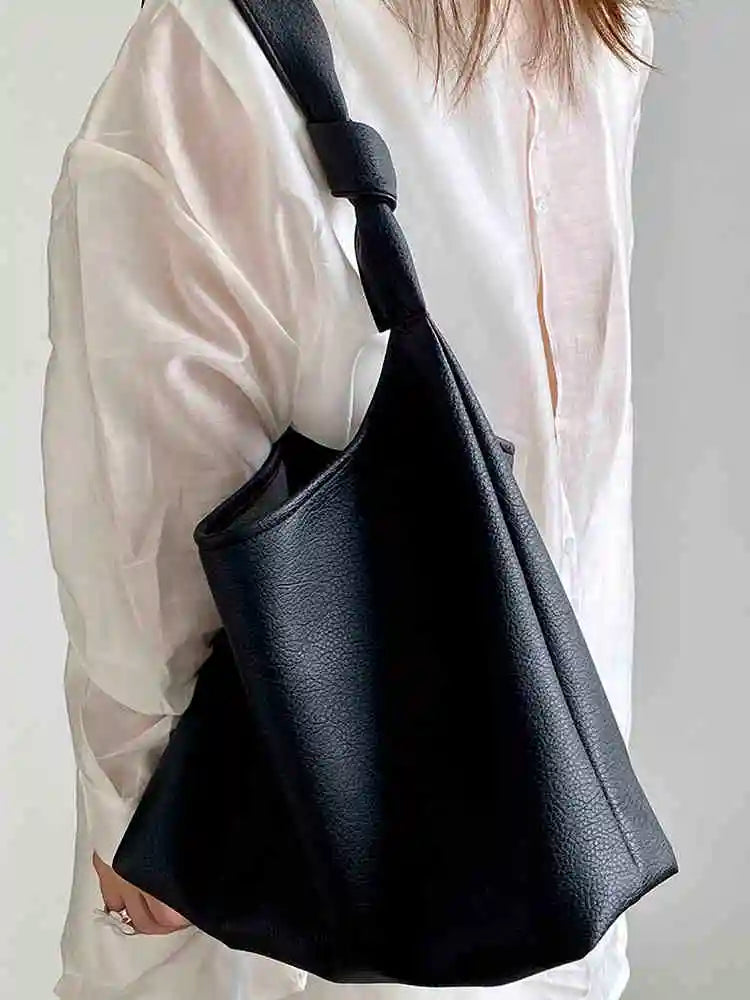Fresh Yellow PU Women's Tote Bag Spring New Large Capacity Versatile High-grade Texture Underarm Bags Trendy One Shoulder Bags