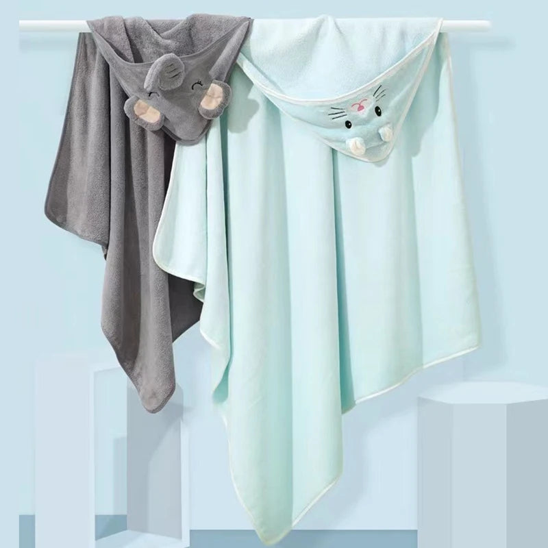 Serviette de bain pour tout-petits, peignoir pour bébé, couvertures pour garçons et filles, emmailloter avec capuche, lieux de dessin animé, sourire, literie pour enfants nouveau-nés