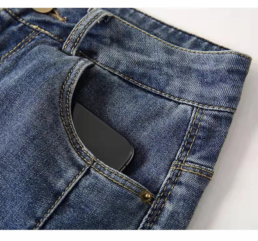 Women's Denim Shorts Spring /Summer Loose Versatile Capris Jeans Harajuku Wide Leg Pants Large Size Korean    Casual Pants