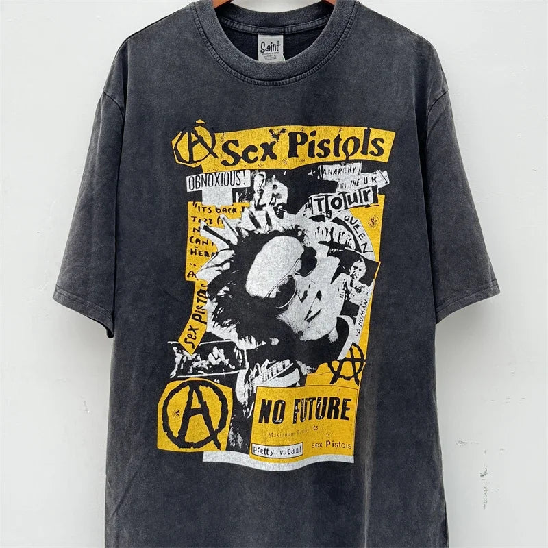SAINT The Sand Of Time T-Shirts 2025ss Dirty Soil Spray Hand Worn Tank Top T Shirt Tee
