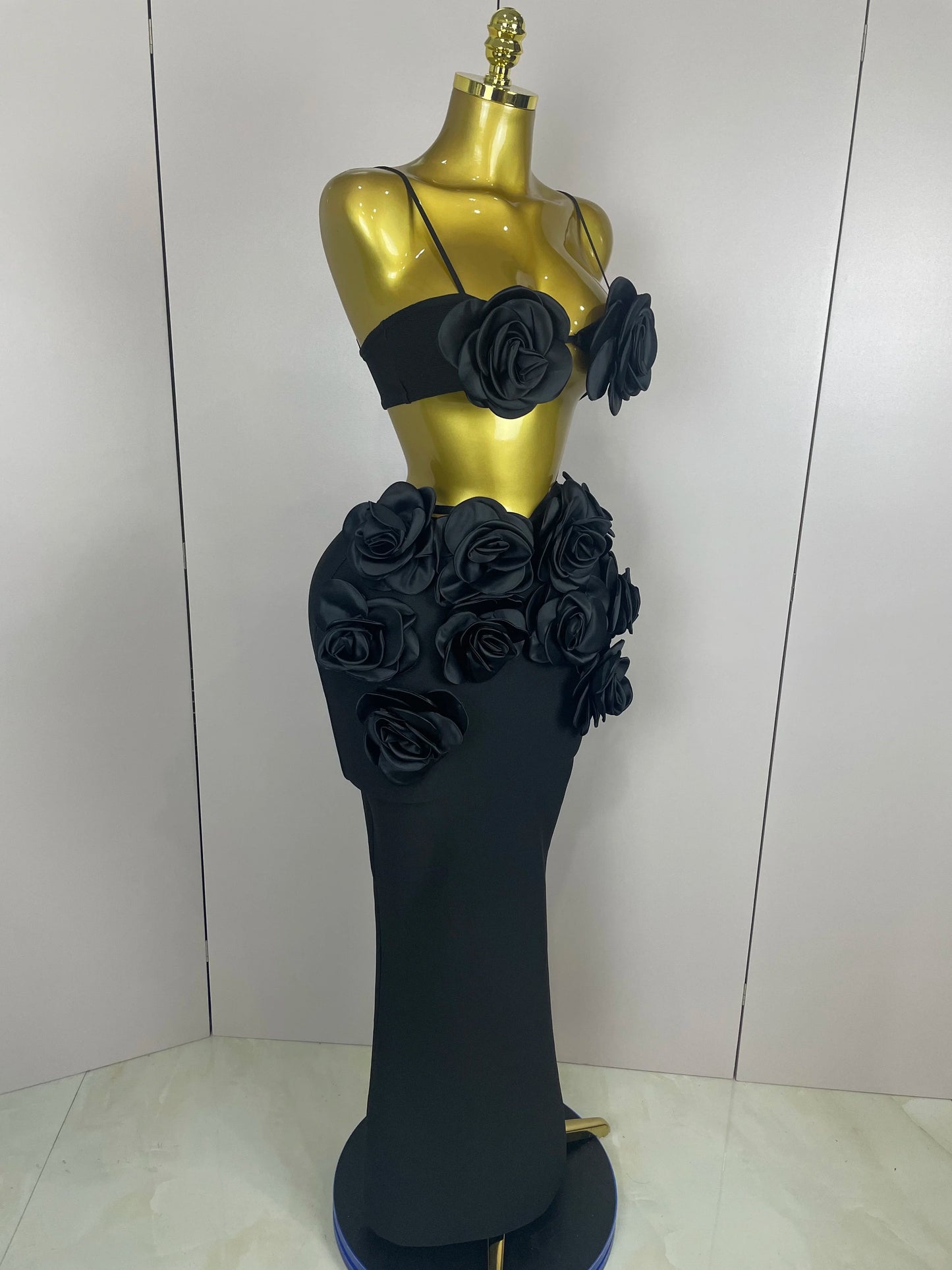 Sexy Camisole Floral Bandage Long Skirts 2-Piece Set 2025 Women Celebrity Elegant Party Cocktail Prom Gown Nightclub Outfit