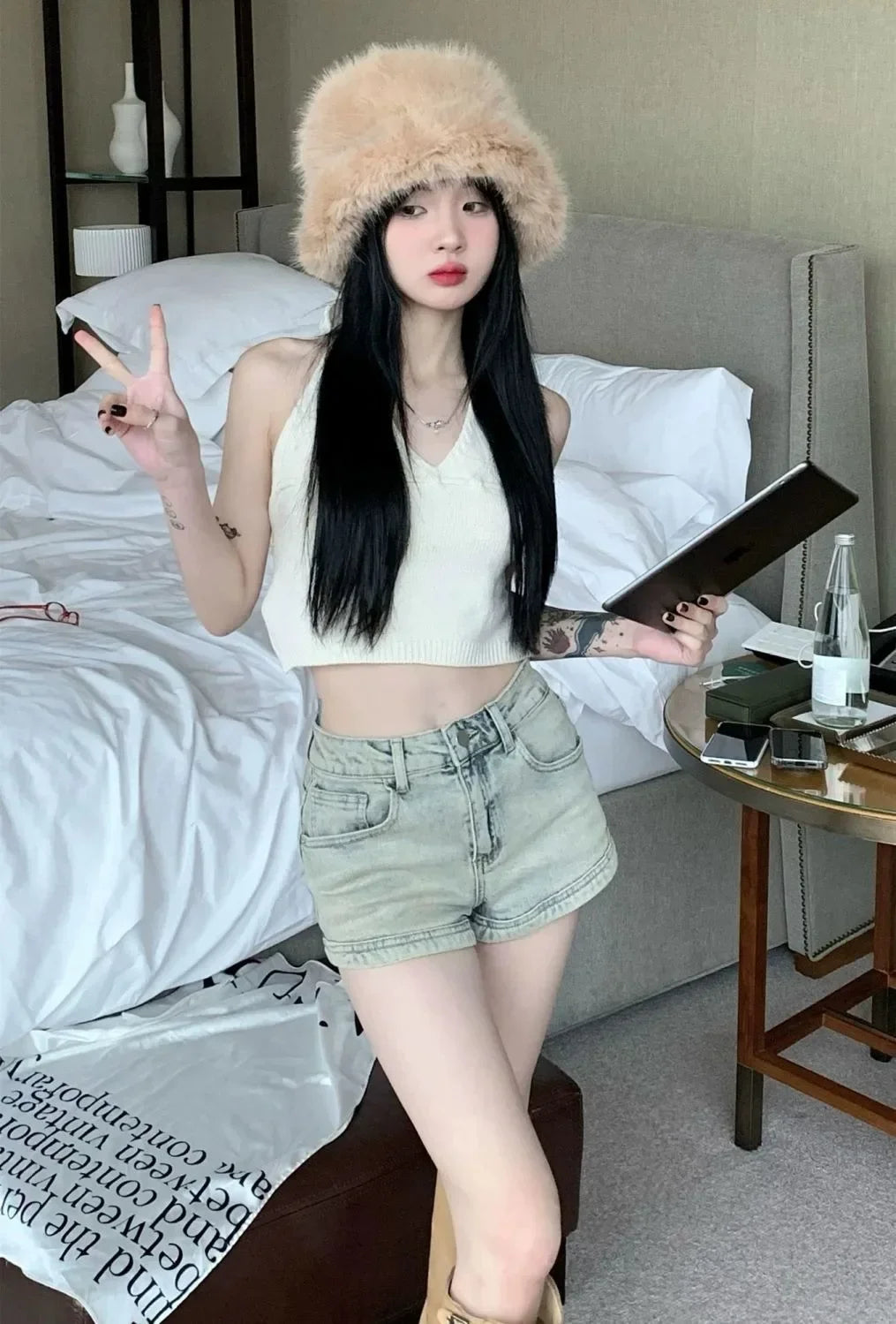 Women's Stretchy Jeans Summer 2025 - High-Waisted American Spicy Shorts with Slimming Straight Leg and A-Line Cut Shorts